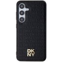 Etui DKNY Leather Pattern Metal Logo MagSafe na Samsung Galaxy S24 - czarne