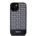 Etui DKNY Leather Printed Pattern Metal Logo MagSafe na iPhone 15 / 14 / 13 - czarne