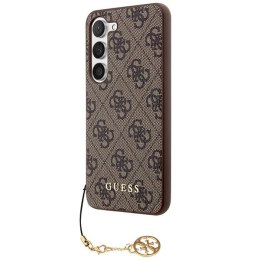 Etui Guess 4G Charms Collection na Samsung Galaxy A35 - brązowe