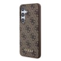 Etui Guess 4G Metal Gold Logo na Samsung Galaxy A35 - brązowe