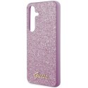 Etui Guess Glitter Script na Samsung Galaxy S24+ - fioletowe