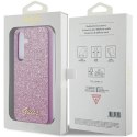 Etui Guess Glitter Script na Samsung Galaxy S24+ - fioletowe