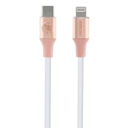 Kabel Guess Ebossed Logo USB-C / Lightning 1.5m szybkie ładowanie - różowy