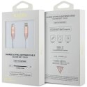 Kabel Guess Ebossed Logo USB-C / Lightning 1.5m szybkie ładowanie - różowy