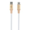 Kabel Guess Ebossed Logo USB-C / Lightning 1.5m szybkie ładowanie - złoty