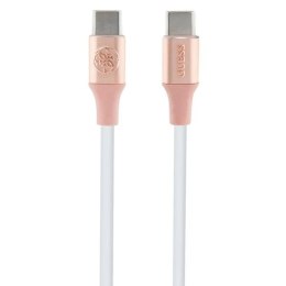 Kabel Guess Ebossed Logo USB-C / USB-C 1.5m szybkie ładowanie - różowy