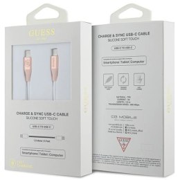 Kabel Guess Ebossed Logo USB-C / USB-C 1.5m szybkie ładowanie - różowy