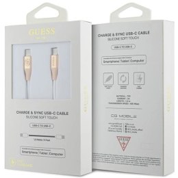 Kabel Guess Ebossed Logo USB-C / USB-C 1.5m szybkie ładowanie - złoty