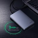 Kieszeń Ugreen CM300 70499 na dysk twardy 2,5'' SATA 3.0 6Gbps - szary + kabel USB-C - USB-C 0.5m