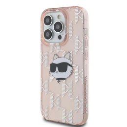 Etui Karl Lagerfeld IML Choupette Head & Monogram na iPhone 13 Pro / 13 - różowe