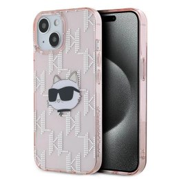 Etui Karl Lagerfeld IML Choupette Head & Monogram na iPhone 13 - różowe