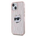 Etui Karl Lagerfeld IML Choupette Head & Monogram na iPhone 15 / 14 / 13 - różowe