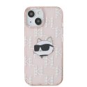 Etui Karl Lagerfeld IML Choupette Head & Monogram na iPhone 15 / 14 / 13 - różowe