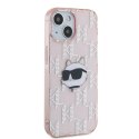 Etui Karl Lagerfeld IML Choupette Head & Monogram na iPhone 15 / 14 / 13 - różowe