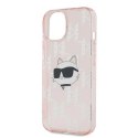 Etui Karl Lagerfeld IML Choupette Head & Monogram na iPhone 15 / 14 / 13 - różowe