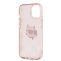 Etui Karl Lagerfeld IML Choupette Head & Monogram na iPhone 15 / 14 / 13 - różowe