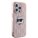 Etui Karl Lagerfeld IML Choupette Head & Monogram na iPhone 15 Pro Max - różowe