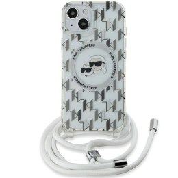 Etui Karl Lagerfeld IML Crossbody Monogram Karl & Choupette Head MagSafe na iPhone 15 / 14 / 13 - przezroczyste