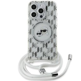 Etui Karl Lagerfeld IML Crossbody Monogram Karl & Choupette Head MagSafe na iPhone 15 Pro Max - przezroczyste