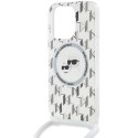 Etui Karl Lagerfeld IML Crossbody Monogram Karl & Choupette Head MagSafe na iPhone 15 Pro Max - przezroczyste