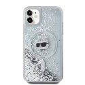 Etui Karl Lagerfeld Liquid Glitter Choupette Head MagSafe na iPhone 11 / Xr - przezroczyste