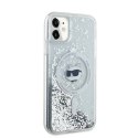 Etui Karl Lagerfeld Liquid Glitter Choupette Head MagSafe na iPhone 11 / Xr - przezroczyste