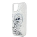 Etui Karl Lagerfeld Liquid Glitter Choupette Head MagSafe na iPhone 11 / Xr - przezroczyste