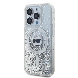 Etui Karl Lagerfeld Liquid Glitter Choupette Head MagSafe na iPhone 13 Pro / 13 - przezroczyste