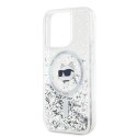 Etui Karl Lagerfeld Liquid Glitter Choupette Head MagSafe na iPhone 13 Pro / 13 - przezroczyste