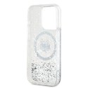 Etui Karl Lagerfeld Liquid Glitter Choupette Head MagSafe na iPhone 13 Pro / 13 - przezroczyste