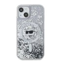 Etui Karl Lagerfeld Liquid Glitter Choupette Head MagSafe na iPhone 13 - przezroczyste