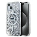 Etui Karl Lagerfeld Liquid Glitter Choupette Head MagSafe na iPhone 15 / 14 / 13 - przezroczyste