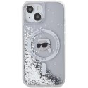 Etui Karl Lagerfeld Liquid Glitter Karl Head MagSafe na iPhone 15 / 14 / 13 - przezroczyste