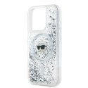 Etui Karl Lagerfeld Liquid Glitter Karl Head MagSafe na iPhone 15 Pro Max - przezroczyste