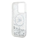 Etui Karl Lagerfeld Liquid Glitter Karl Head MagSafe na iPhone 15 Pro Max - przezroczyste