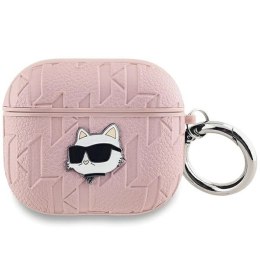 Etui Karl Lagerfeld Monogram Choupette Head na AirPods 3 - różowe