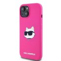 Etui Karl Lagerfeld Silicone Choupette Head MagSafe na iPhone 15 / 14 / 13 - różowe