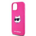 Etui Karl Lagerfeld Silicone Choupette Head MagSafe na iPhone 15 / 14 / 13 - różowe