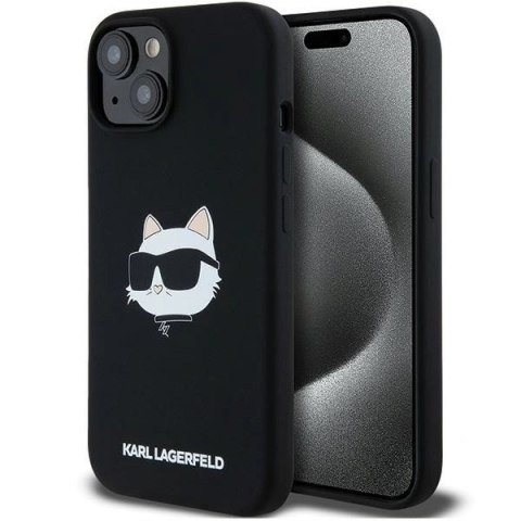 Etui Karl Lagerfeld Silicone Choupette Head MagSafe na iPhone 15 Plus / 14 Plus - czarne