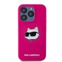 Etui Karl Lagerfeld Silicone Choupette Head MagSafe na iPhone 15 Pro - różowe