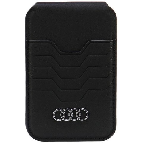 Portfel Audi Leather Wallet Card magnetyczny MagSafe ze standem - czarny