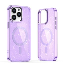 Etui Glitter Case MagSafe na iPhone 16 Pro Max - fioletowe z brokatem