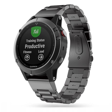 Bransoleta Tech-Protect Stainless na Garmin Fenix 5 / 6 / 6 Pro / 7 - czarna