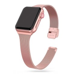 Bransoleta Tech-Protect Thin Milanese na Apple Watch 4 / 5 / 6 / 7 / 8 / 9 / SE (38/40/41 mm) - różowa