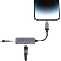 Adapter Tech-Protect UltraBoost audio Lightning (męski) / mini jack 3.5mm (żeński) - Lightning (żeński) - czarny