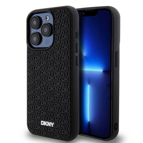 Etui DKNY 3D Rubber Repeat Pattern na iPhone 15 Pro Max - czarne