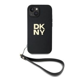 Etui DKNY Wrist Strap Stock Logo na iPhone 14 / 15 / 13 - czarne