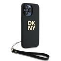 Etui DKNY Wrist Strap Stock Logo na iPhone 14 Pro Max - czarne