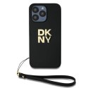 Etui DKNY Wrist Strap Stock Logo na iPhone 14 Pro - czarne