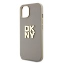 Etui DKNY Wrist Strap Stock Logo na iPhone 15 / 14 / 13 - beżowe